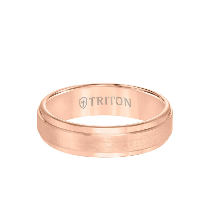Triton 6MM Tungsten Carbide Ring - Satin Finish Center and Step Edge