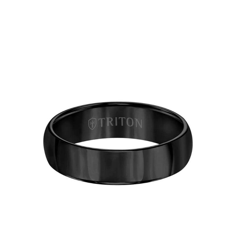 Triton 6MM Tungsten Carbide Ring - Domed Bright Finish and Round Edge