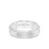 Triton 7MM Tungsten Carbide Ring - Vertical Cut Center and Step Edge