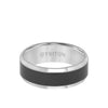 Triton 8MM Black Ceramic Inlay Ring with Tungsten Bevel Edge