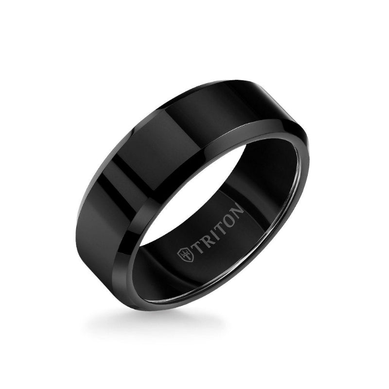 8MM Tungsten Carbide Ring - Satin Finish Flat Center and Round Edge