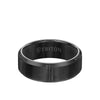 Triton 8MM Titanium Ring - Vertical Cut Center and Bevel Edge