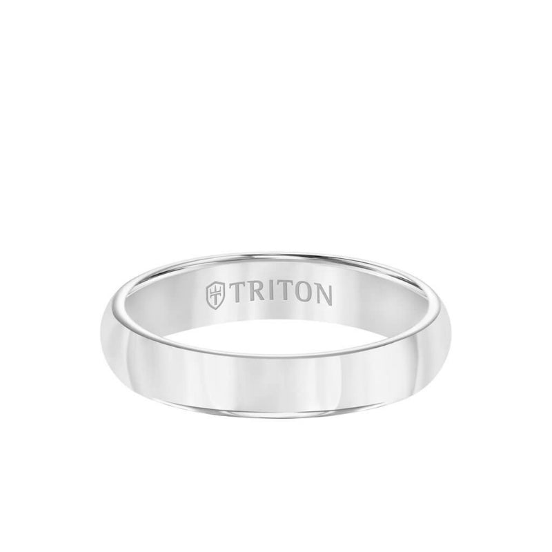 Triton 4MM Tungsten Carbide Ring - Bright Finish and Flat Edge