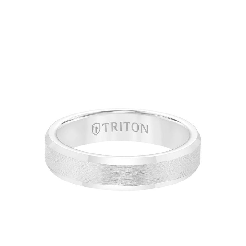 Triton 5MM Tungsten Carbide Ring - Brush Finish and Bevel Edge