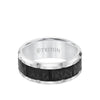Triton 9MM Tungsten Carbide Ring - Black Sandblasted Center and Bevel Edge