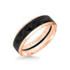 Triton 7MM 14K Gold Ring + Forged Carbon - Channel Center & Bevel Edge