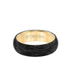 Triton 6MM 14K Gold Ring + Forged Carbon - Dome Profile with 14K Gold Interior