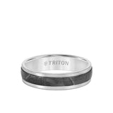 Triton 5.5MM Meteorite +14K Gold Ring - Flat Profile with Step Edge