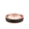 Triton 6MM 14k Gold Ring + Black Titanium Inlay with Milgrain Edge