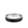 Triton 6MM 14k Gold Ring + Black Titanium Inlay with Milgrain Edge