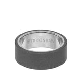 Triton 9MM Tungsten RAW Ring - Sandblasted With Inside Shine and Flat Edge