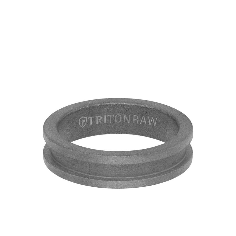 Triton 6MM Tungsten RAW Ring - Sandblasted Matte Finish and Slot Profile
