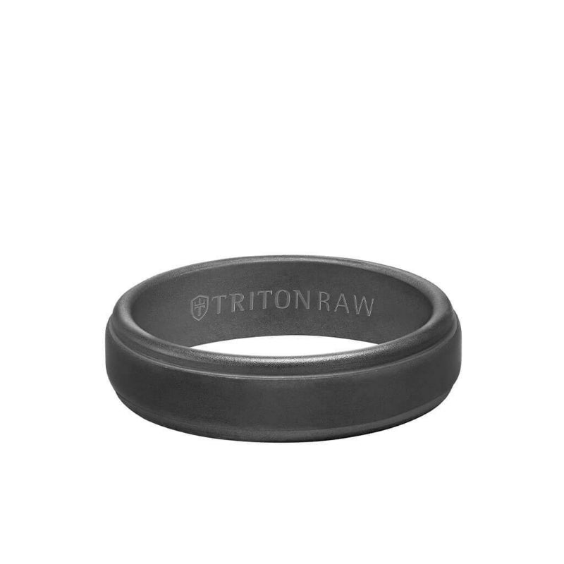 Triton 6MM Tungsten RAW Black DLC Ring - Matte Finish and Step Edge