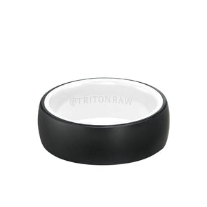 Triton 8MM Tungsten RAW Black DLC Ring - Dome Profile, Ceramic Interior and Flat Edge