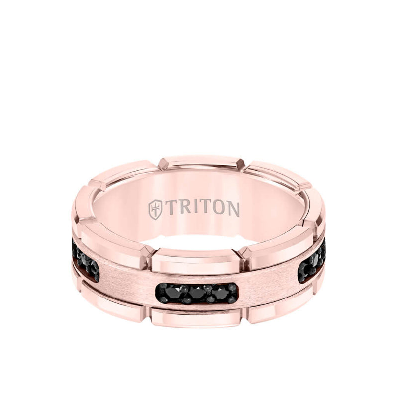 Triton 8MM Tungsten Carbide Ring With Stone Satin Center