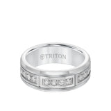 Triton 7MM Ring - Diamonds Set In Channel with Bevel Edge