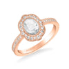 Artcarved Bridal Mounted Mined Live Center Vintage Halo Engagement Ring 18K Rose Gold