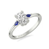 Artcarved Bridal Semi-Mounted with Side Stones Classic Gemstone Engagement Ring 18K White Gold & Blue Sapphire