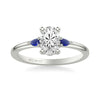 Artcarved Bridal Semi-Mounted with Side Stones Classic Gemstone Engagement Ring 18K White Gold & Blue Sapphire
