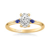 Artcarved Bridal Semi-Mounted with Side Stones Classic Gemstone Engagement Ring 18K Yellow Gold & Blue Sapphire