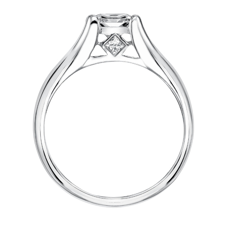 Artcarved Bridal Mounted with CZ Center Classic Engagement Ring Tally 14K White Gold