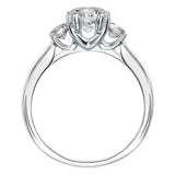 Artcarved Bridal Mounted with CZ Center Classic 3-Stone Engagement Ring Amanda 14K White Gold