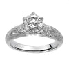 Artcarved Bridal Semi-Mounted with Side Stones Vintage Engagement Ring Amy 14K White Gold
