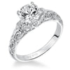 Artcarved Bridal Semi-Mounted with Side Stones Vintage Engagement Ring Peyton 14K White Gold