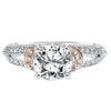 Artcarved Bridal Semi-Mounted with Side Stones Contemporary Engagement Ring Tahlia 14K White Gold Primary & 14K Rose Gold