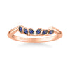 Artcarved Bridal Mounted with Side Stones Contemporary Wedding Band 14K Rose Gold & Blue Sapphire
