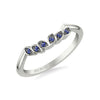 Artcarved Bridal Mounted with Side Stones Contemporary Wedding Band 14K White Gold & Blue Sapphire