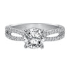 Artcarved Bridal Semi-Mounted with Side Stones Contemporary Engagement Ring Melanie 14K White Gold