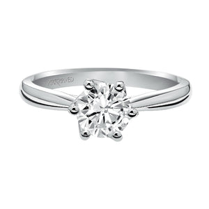 Artcarved Bridal Unmounted No Stones Classic Solitaire Engagement Ring Abigail 14K White Gold