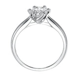 Artcarved Bridal Mounted with CZ Center Classic Solitaire Engagement Ring Abigail 14K White Gold