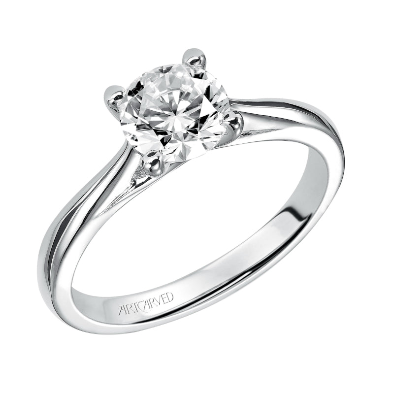 Artcarved Bridal Unmounted No Stones Classic Solitaire Engagement Ring Lindsey 14K White Gold