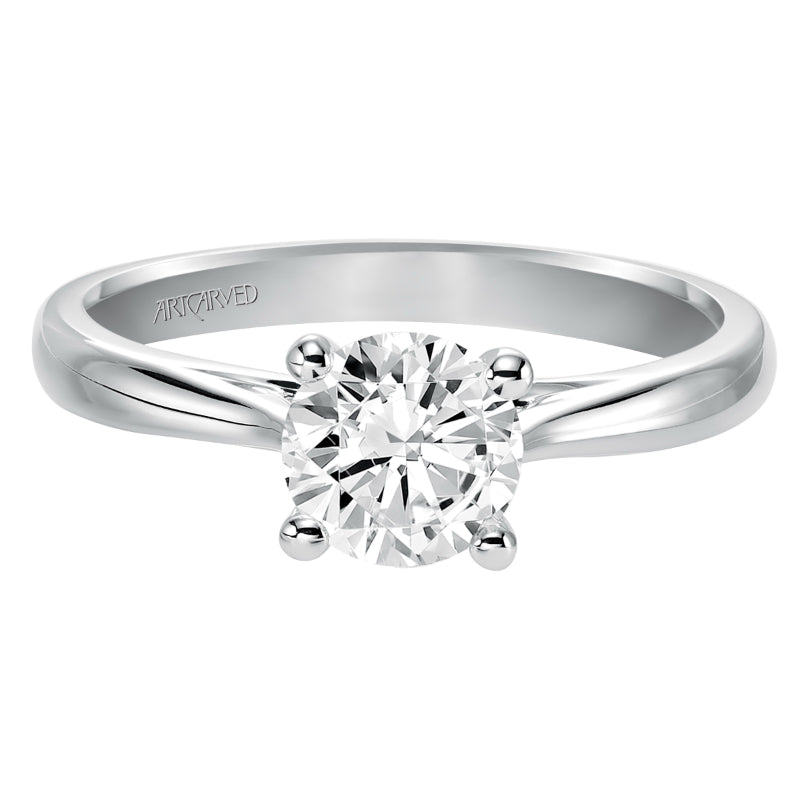 Artcarved Bridal Unmounted No Stones Classic Solitaire Engagement Ring Lindsey 14K White Gold