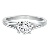 Artcarved Bridal Unmounted No Stones Classic Solitaire Engagement Ring Lana 14K White Gold
