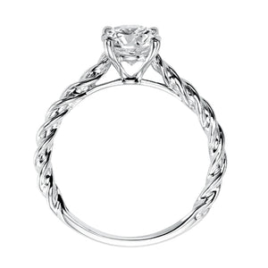 Artcarved Bridal Unmounted No Stones Contemporary Rope Solitaire Engagement Ring Joanna 14K White Gold