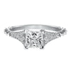 Artcarved Bridal Semi-Mounted with Side Stones Contemporary Engagement Ring Regina 14K White Gold