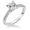 Artcarved Bridal Unmounted No Stones Vintage Engraved Solitaire Engagement Ring Cherry 14K White Gold