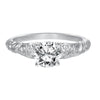 Artcarved Bridal Semi-Mounted with Side Stones Vintage Engagement Ring Kyle 14K White Gold