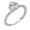 Artcarved Bridal Mounted with CZ Center Contemporary Americana Solitaire Engagement Ring Aline 14K White Gold