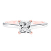 Artcarved Bridal Unmounted No Stones Contemporary Twist Solitaire Engagement Ring Tayla 14K White Gold Primary & 14K Rose Gold