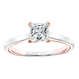 Artcarved Bridal Unmounted No Stones Contemporary Twist Solitaire Engagement Ring Tayla 14K White Gold Primary & 14K Rose Gold