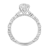 Artcarved Bridal Semi-Mounted with Side Stones Vintage Vintage Engagement Ring Louisa 18K White Gold