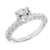 Artcarved Bridal Semi-Mounted with Side Stones Classic Diamond Engagement Ring Tina 18K White Gold