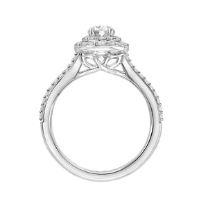 Artcarved Bridal Mounted Mined Live Center Classic One Love Engagement Ring Bree 14K White Gold
