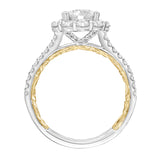 Artcarved Bridal Mounted with CZ Center Classic Lyric Engagement Ring Cici 18K White Gold Primary & 18K Yellow Gold