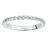 Artcarved Bridal Mounted with Side Stones Contemporary Dual Eternity Anniversary Band 14K White Gold