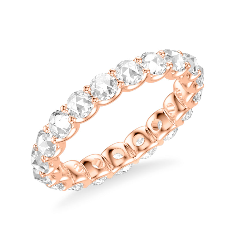 Artcarved Bridal Mounted with Side Stones Classic Rose Goldcut Diamond Anniversary Band 18K Rose Gold
